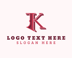 Vintage - Vintage Pub Bar Letter K logo design