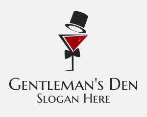 Gentleman Wine Glass logo design