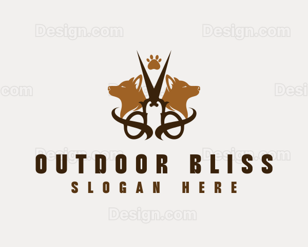 Dog Grooming Scissors Logo