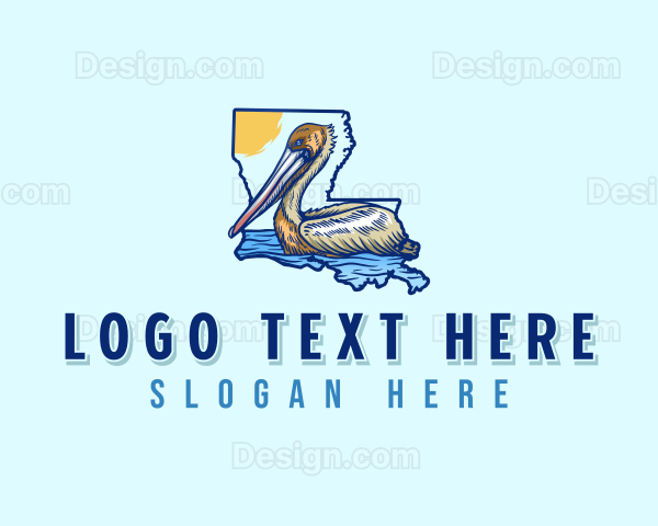 Louisiana Pelican Bird Logo