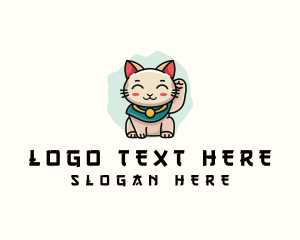 Cute Lucky Cat  logo