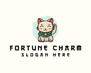 Cute Lucky Cat  logo