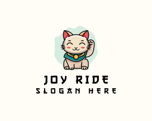 Cute Lucky Cat  logo design