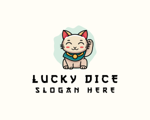 Cute Lucky Cat  logo design