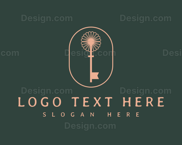 Premium Floral Key Logo