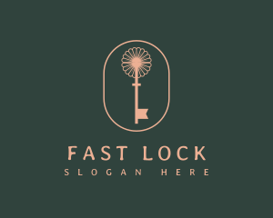 Premium Floral Key logo design