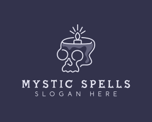 Creepy Skull Candle logo design