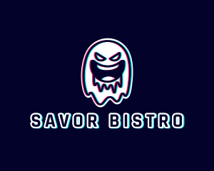 Glitch Horror Ghost Gaming Logo