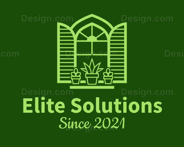 Green Window Plant Logo