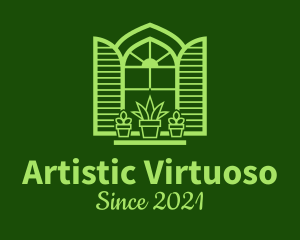 Green Window Plant logo design