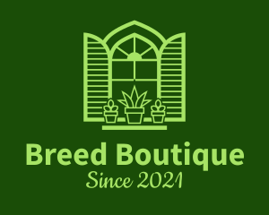 Green Window Plant logo design