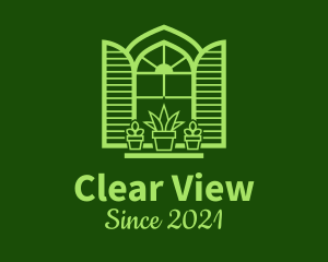 Green Window Plant logo design