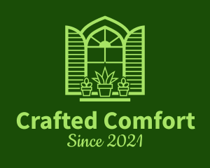 Green Window Plant logo design