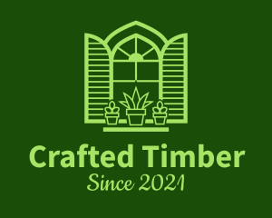 Green Window Plant logo design