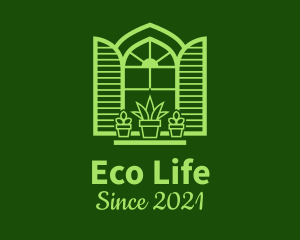 Green Window Plant logo design