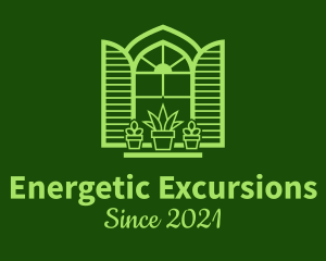 Green Window Plant logo design