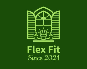 Green Window Plant logo design