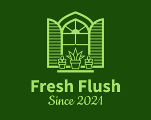 Green Window Plant logo design