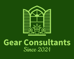 Green Window Plant logo design