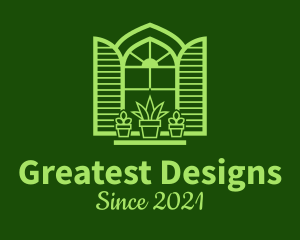 Green Window Plant logo design