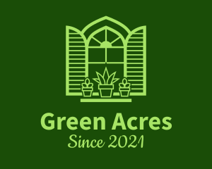 Green Window Plant logo design