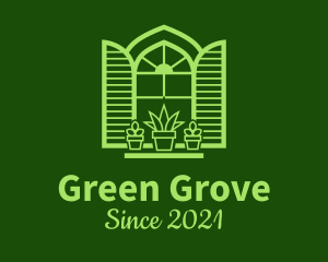 Green Window Plant logo design