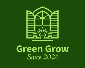 Green Window Plant logo design