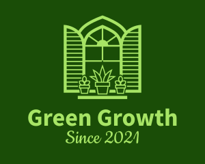 Green Window Plant logo design