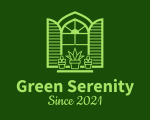 Green Window Plant logo design