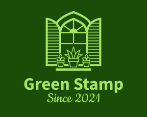 Green Window Plant logo design