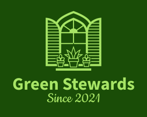 Green Window Plant logo design