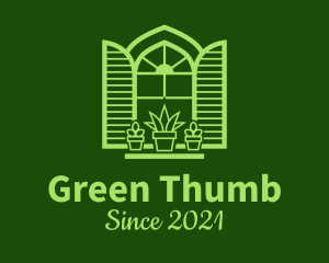 Green Window Plant logo design