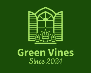 Green Window Plant logo design