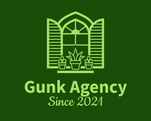 Green Window Plant logo design