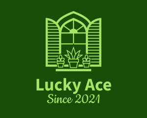 Green Window Plant logo design