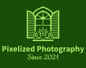 Green Window Plant logo design