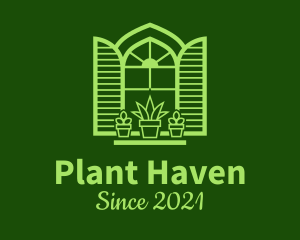 Green Window Plant logo design