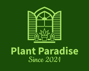 Green Window Plant logo design