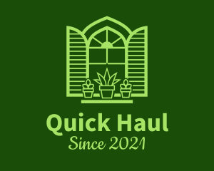 Green Window Plant logo design