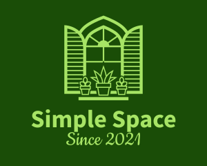 Green Window Plant logo design