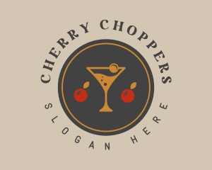 Cocktail Cherry Drink logo design