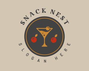 Cocktail Cherry Drink logo design