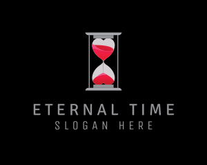 Love Time Hourglass logo design