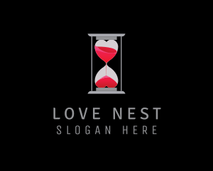 Love Time Hourglass logo design