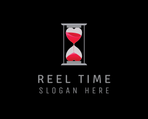 Love Time Hourglass logo design