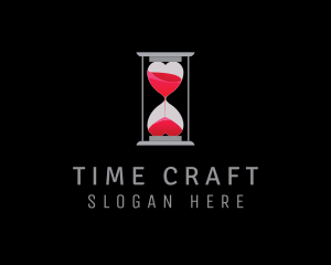 Love Time Hourglass logo design