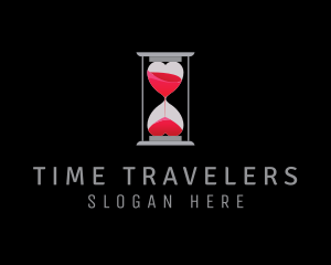 Love Time Hourglass logo design