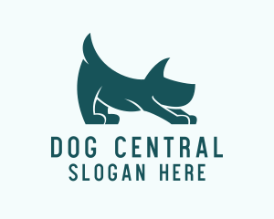 Stretching Pet Dog  logo design