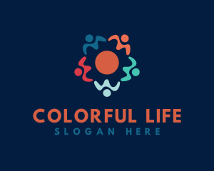 Colorful Community People logo design