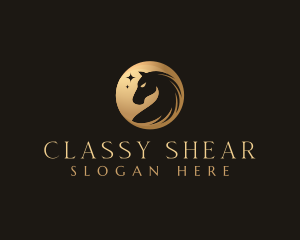 Classy Horse Sparkle logo design